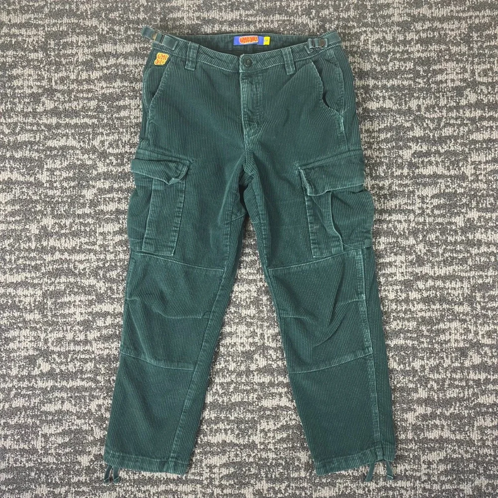 Empyre Relaxed Fit Corduroy Cargo‎ Pants Mens 28 Green Skate Streetwear Utility